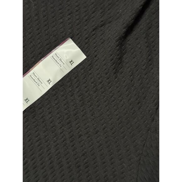 NWT Goodfellow & Co. Men's Short Sleeve V-Neck Collared Shirt  XL Black Stretchy - Picture 2 of 2